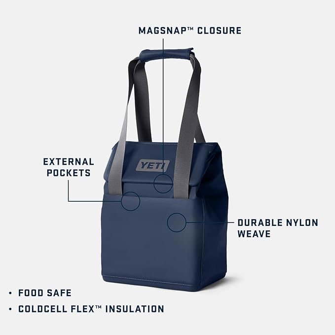 YETI Daytrip 14L Insulated Tote Bag – Navy | Durable, Leak-Resistant Soft Cooler for Travel & Outdoors