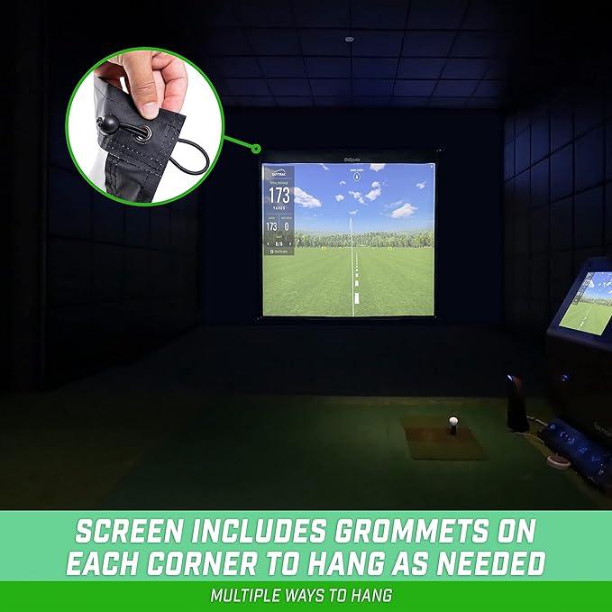 GoSports Elite Golf Simulator Impact Screen – 6.5 × 7 ft or 9 × 7 ft, Heavy‑Duty Polyester with Grommets (Simulator Not Included)