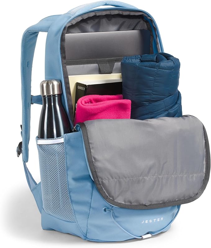 The North Face Women's Jester Backpack – Water-Repellent Everyday Laptop & Travel Bag (Steel Blue, One Size)