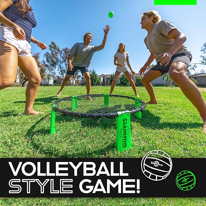 GoSports Slammo Game Set – 2-on-2 Roundnet Volleyball with 3 Balls & Carry Bag