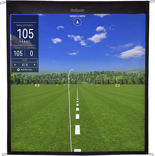 GoSports Elite Golf Simulator Impact Screen – 6.5 × 7 ft or 9 × 7 ft, Heavy‑Duty Polyester with Grommets (Simulator Not Included)